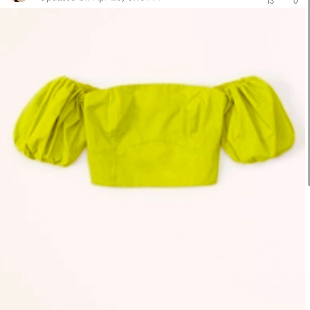Abercrombie Off the Shoulder Poplin Top M